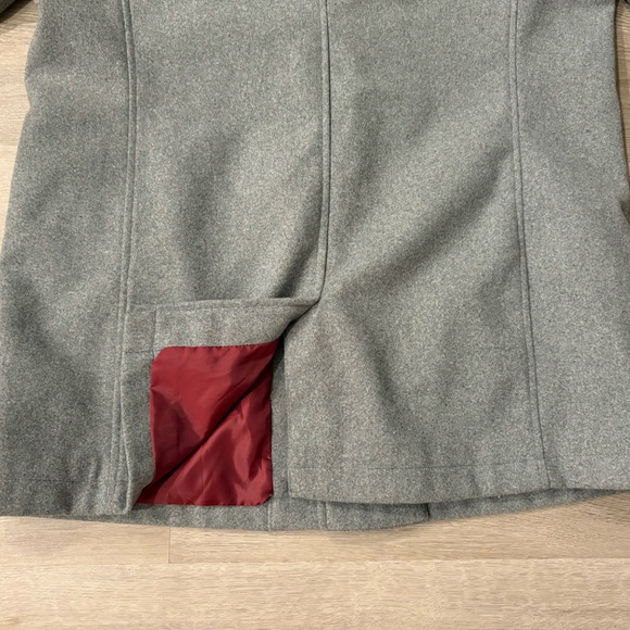 Five Four Brand Men’s Gray Pea Coat with Maroon Lining - Picture 8 of 10